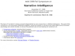 AAAI 1999 Fall Symposium on Narrative Intelligence