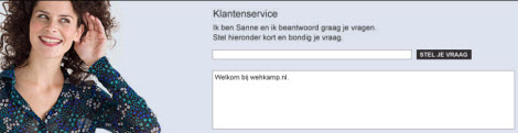 Wehkamp chatbot Sanne